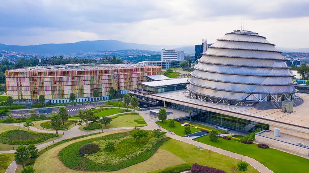 Kigali Convention Centre and the surrounding city